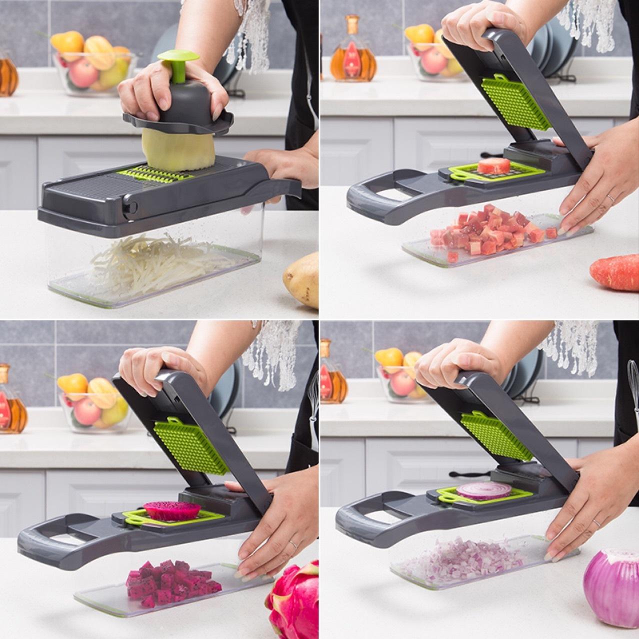 12 In 1 Manual Vegetable Chopper Kitchen Gadgets Food Chopper Onion Cutter Vegetable Slicer by