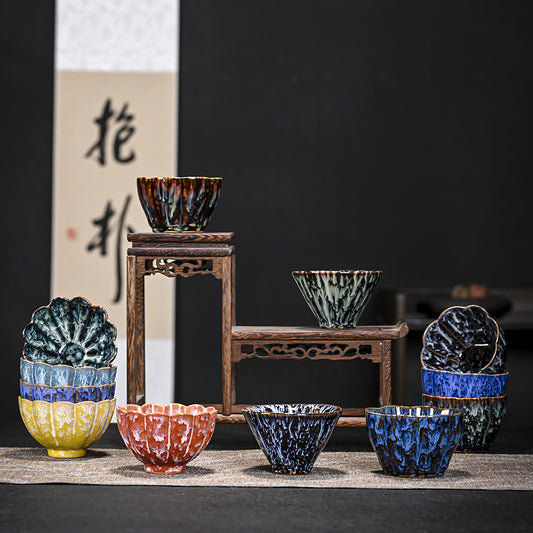 New Kiln Change Ceramic Special-shaped Cup Household Kung Fu Tea Cup Personal Cup Tea Cup Tianmu Jianzhan Master Cup Tea Cup