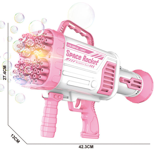 Shake The Same 64-hole 92-hole Bubble Machine Gatling Bubble Gun Children's Outdoor Electric Boys And Girls Stall Toys