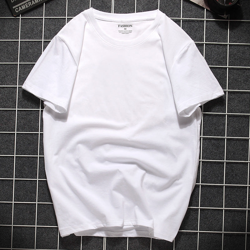 Short-sleeved Men T-shirt 2023 Summer New Pure Cotton Solid Color Shirt Men's And Women's Shirt Black Half-sleeved Clothes
