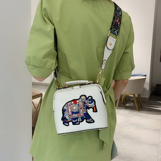 Bag Women's Bag 2023 New Fashionable Cartoon Doctor Bag Portable Shoulder Bag Korean-style All-match Wide Band Crossbody Small Bag