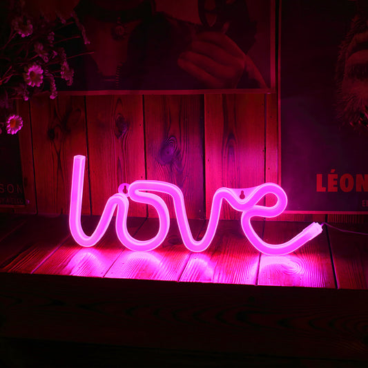 Neon Light Love Letter Light Girl Heart Room Decoration Light String Bedroom Romantic Layout Led Lights Star Lights