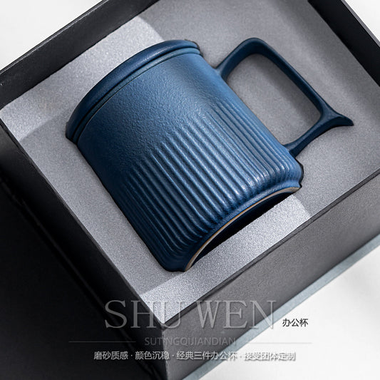 Japanese Style Office Tea Cup Single Person Filter Water Cup Large Capacity Mug Tea Separation Cup With Lid Gift Box