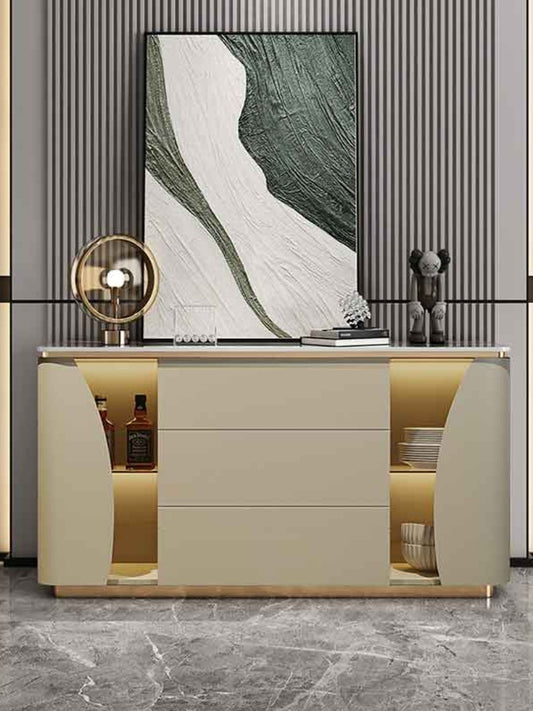 Italian Light Luxury Sideboard Wine Cabinet Minimalist Living Room Wall High-end Storage Modern Entrance Partition Porch Decorative Cabinet