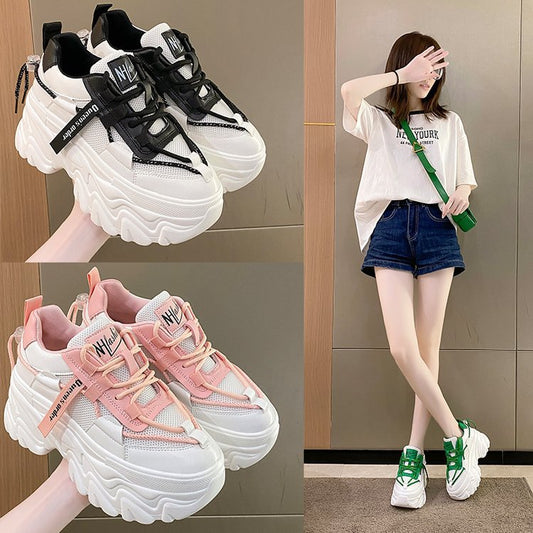 Spring 2022 New Single Shoes Women's Shoes Mesh Breathable Casual Shoes Good To Wear Trendy Sneakers Dad Shoes