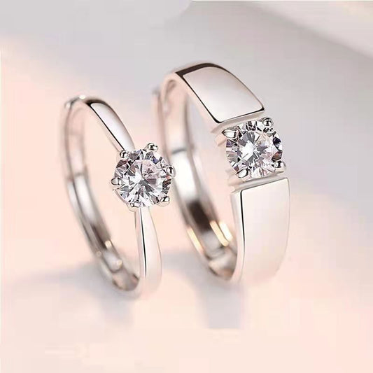 Moissanite Couple Rings Six-claw Men And Women Rings