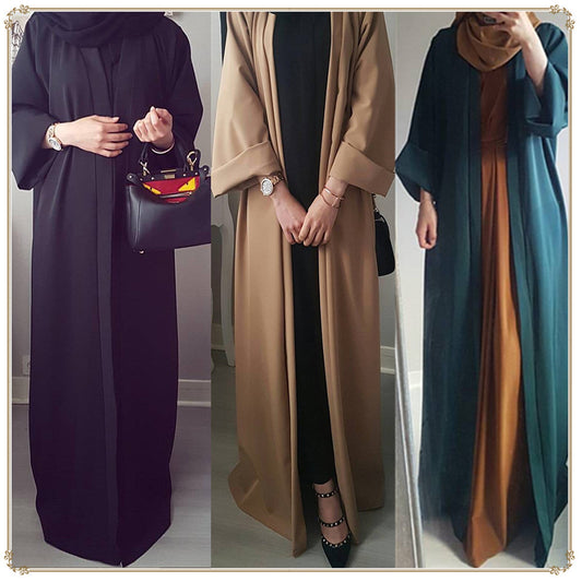 Women&#039;s Muslim Jacket Long Skirt Female Abaya Dubai Cardigan Robe